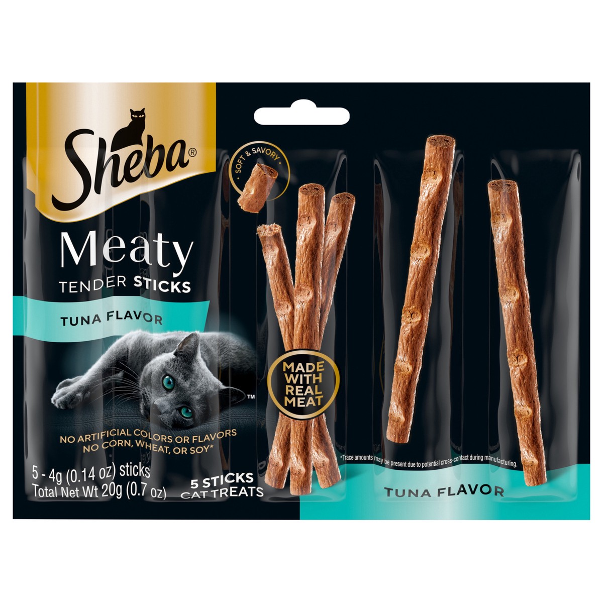 slide 1 of 3, Sheba Meaty Tender Sticks Tuna Flavor Cat Treats 5 - 4 g Sticks, 5 ct