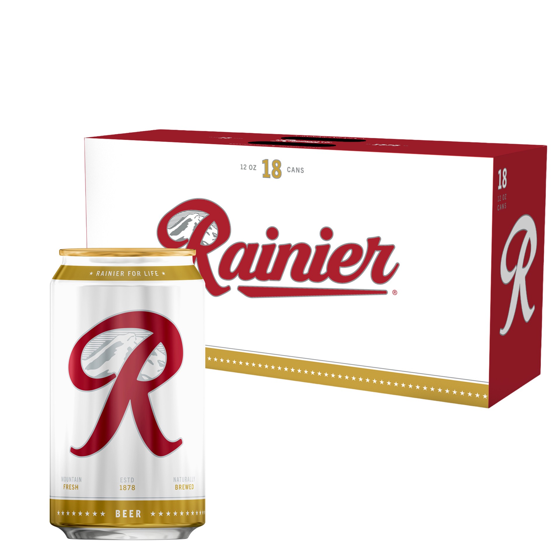 slide 1 of 9, Rainier Beer, 18 Pack, 12 fl oz Cans, 1 ct