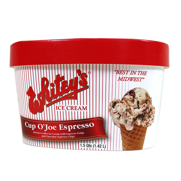 slide 1 of 1, Whitey's Ice Cream Cup O' Joe Espresso, 1.75 qt