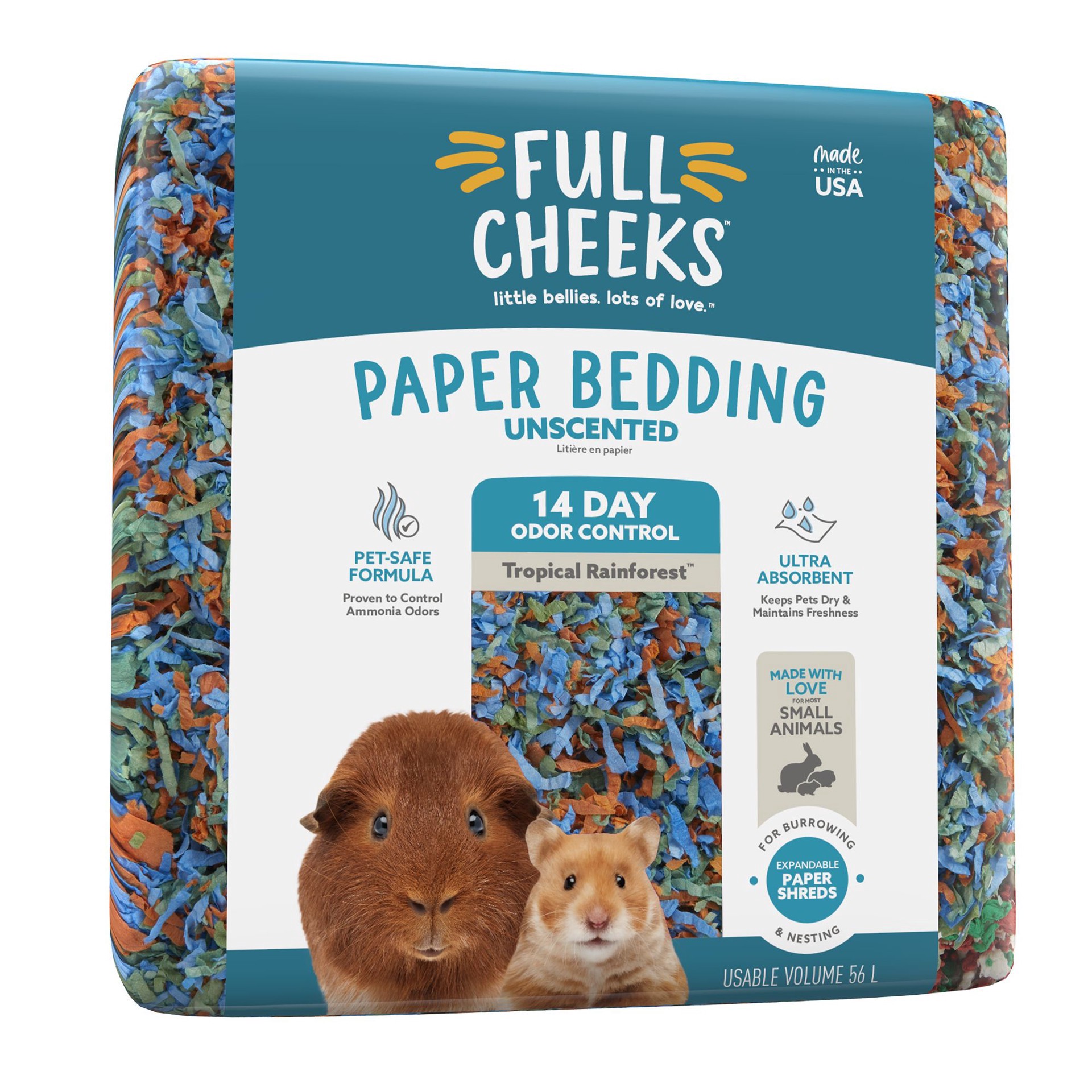 slide 1 of 1, Full Cheeks™ Odor Control Small Pet Paper Bedding - Tropical Rainforest, 56 liter