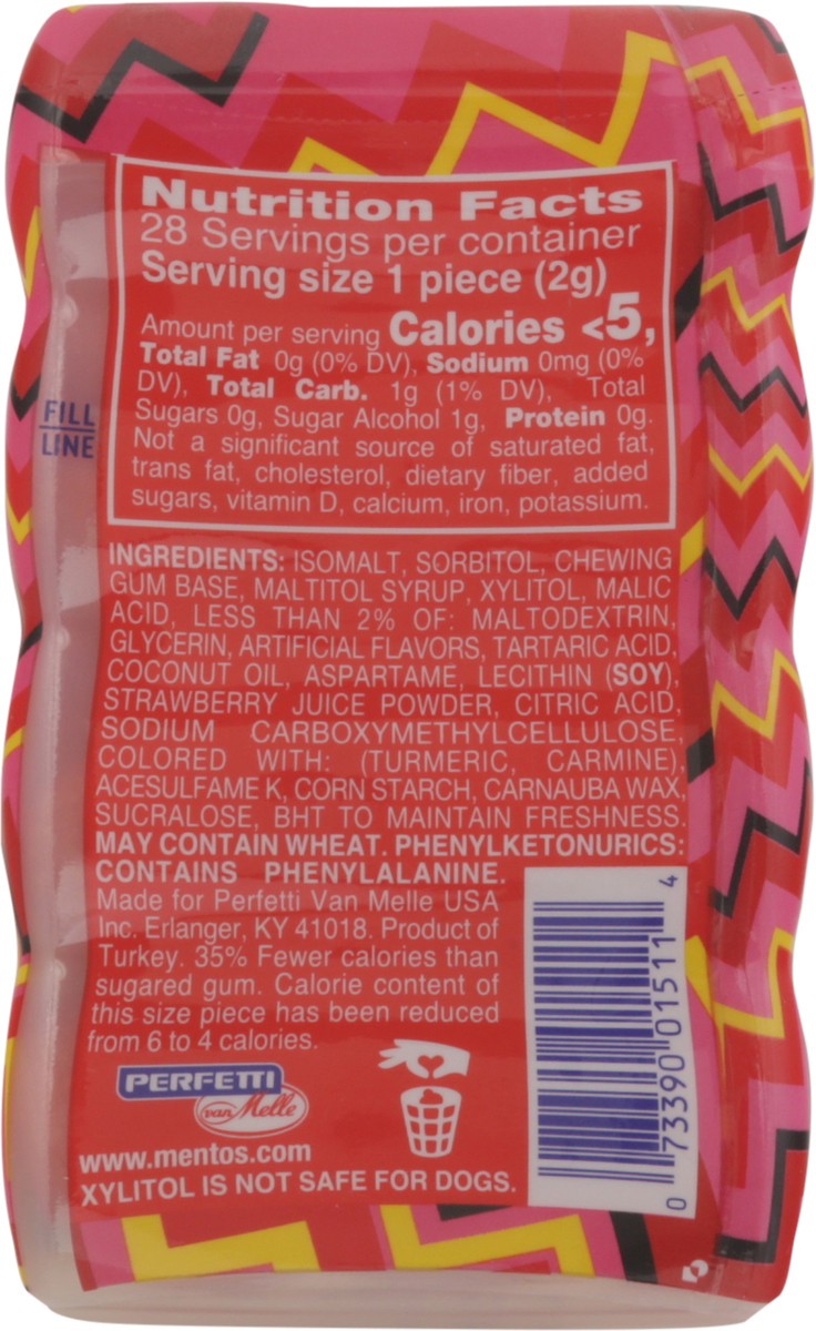 slide 12 of 13, Mentos Sour Sugarfree Strawberry Gum 6 - 28 piece Bottles, 28 ct