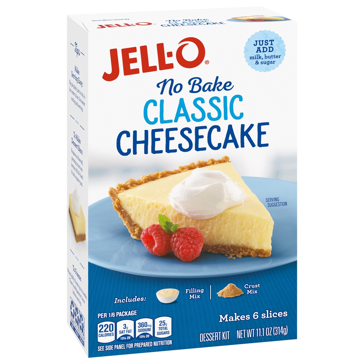 slide 4 of 13, Jell-O No Bake Classic Cheesecake Dessert Kit with Filling Mix and Crust Mix, 11.1 oz Box, 11.1 oz