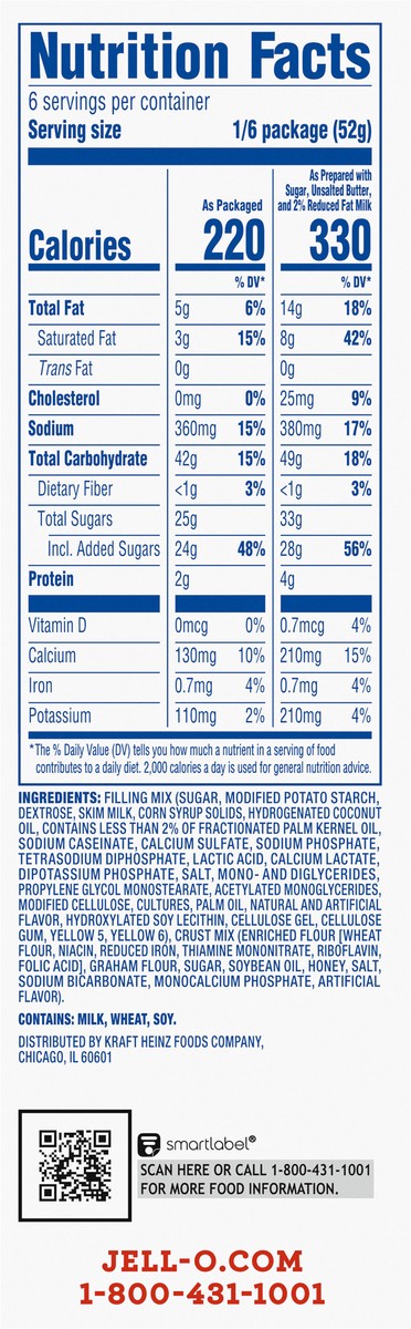 slide 9 of 13, Jell-O No Bake Classic Cheesecake Dessert Kit with Filling Mix and Crust Mix, 11.1 oz Box, 11.1 oz