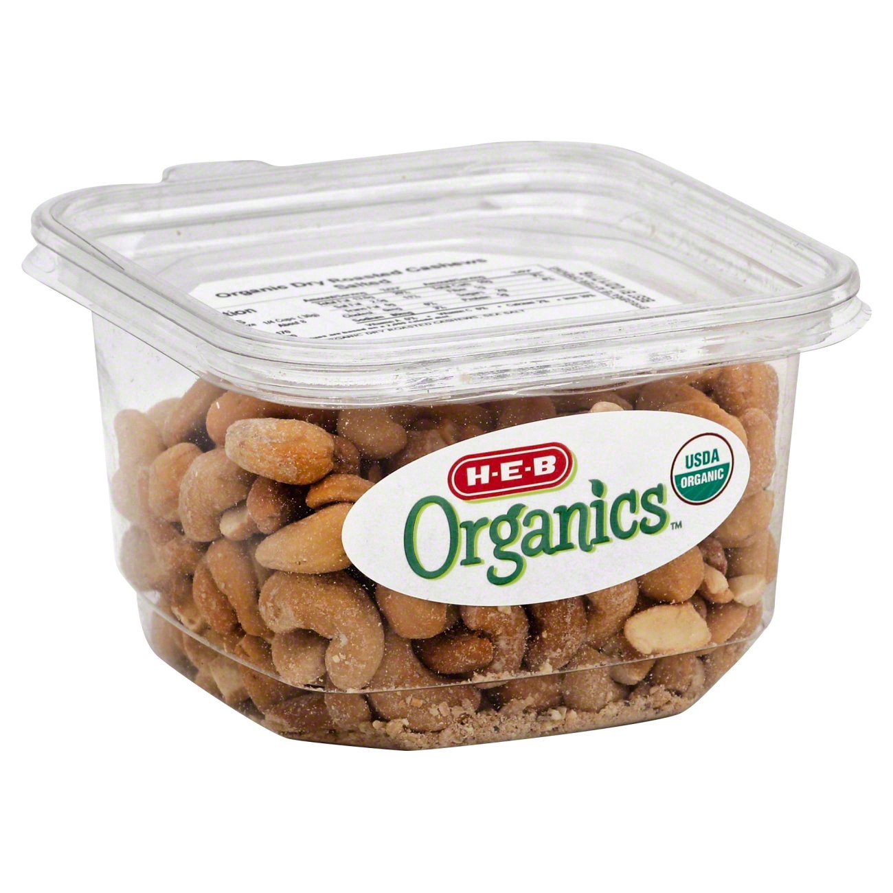 slide 1 of 1, H-E-B Organics Dry Roasted Cashews, Salted, 8.6 oz