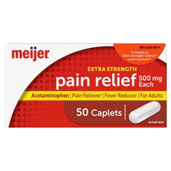 Meijer Extra Strength Acetaminophen Caplets, Pain Reliever and Fever Reducer