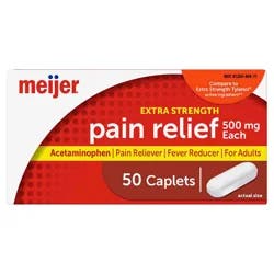 Meijer Extra Strength Acetaminophen Caplets, Pain Reliever and Fever Reducer