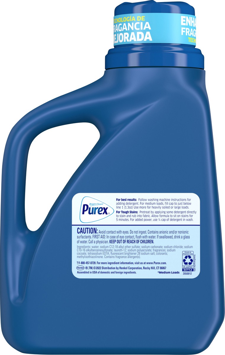 slide 2 of 6, Purex Liquid Laundry Detergent with Crystals Fragrance, Fresh Spring Waters, 50 Fluid Ounces, 38 Loads, 50 fl oz