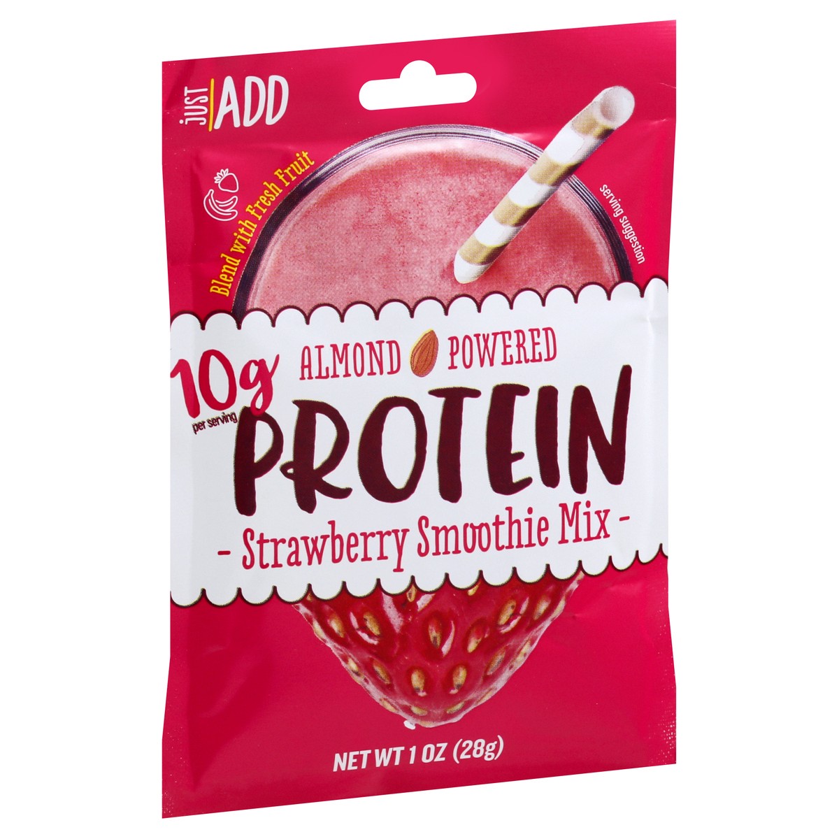 slide 8 of 13, Just ADD Protein Strawberry Smoothie Mix - 1 oz, 1 ct