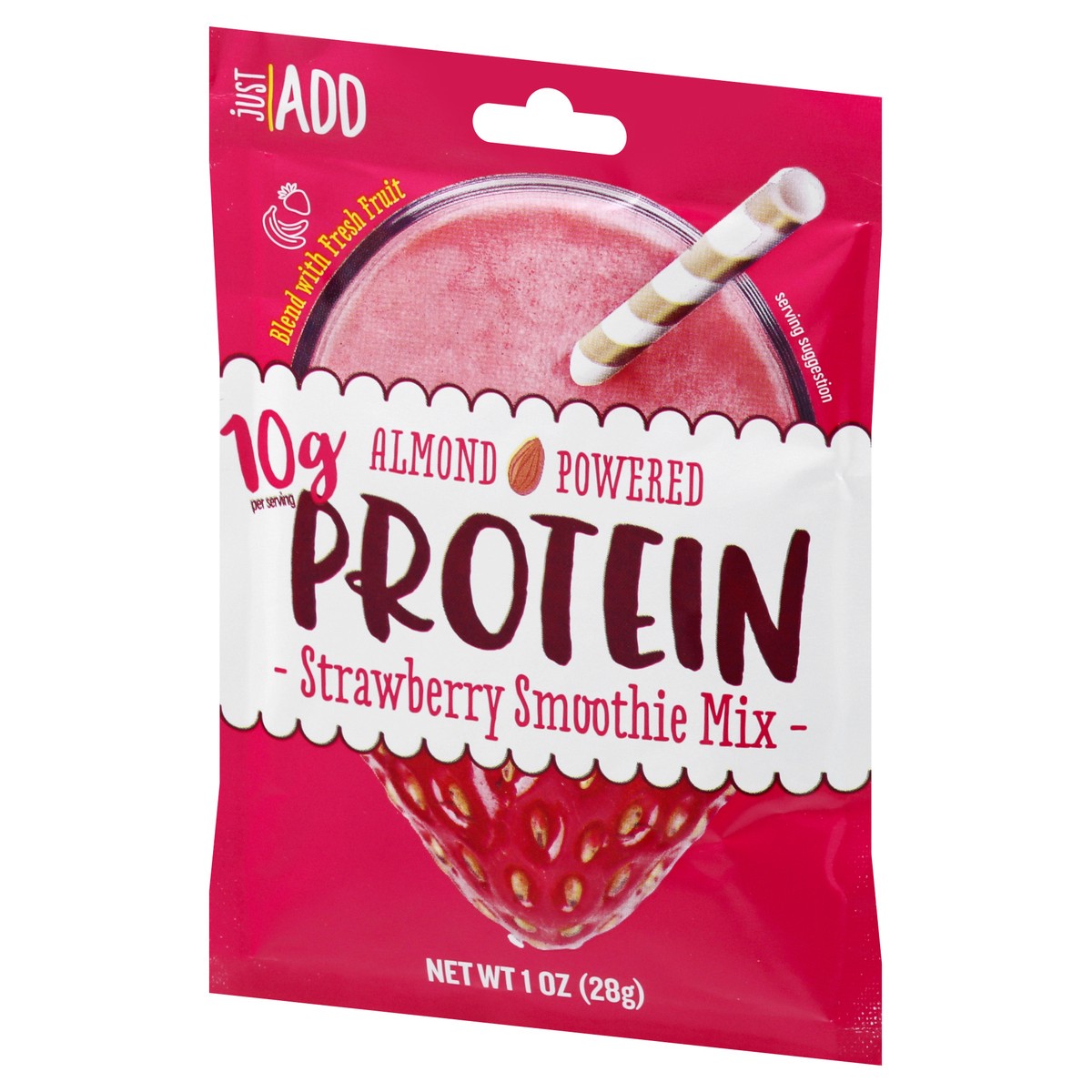 slide 2 of 13, Just ADD Protein Strawberry Smoothie Mix - 1 oz, 1 ct