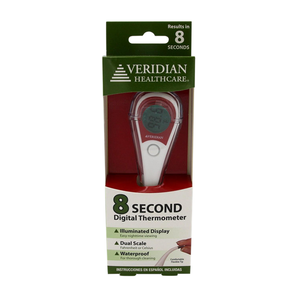 slide 1 of 1, Veridian Healthcare 8 Second Digital Flexible Tip Thermometer, 1 ct