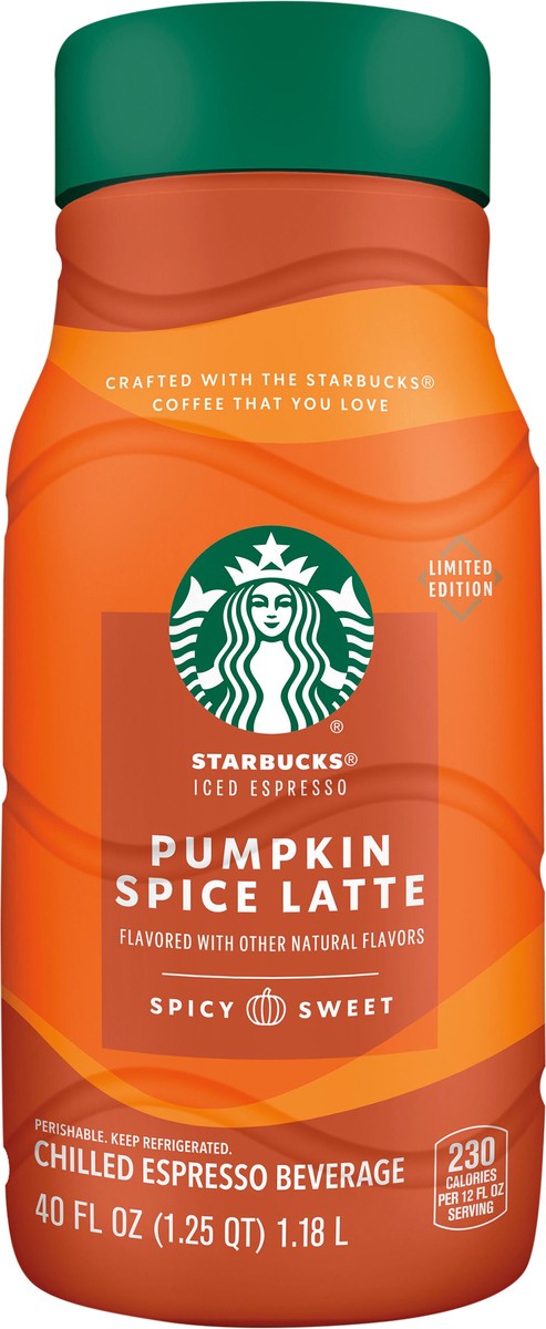 slide 2 of 8, Starbucks Pumpkin Spice Latte Chilled Espresso Beverage, 40 fl oz