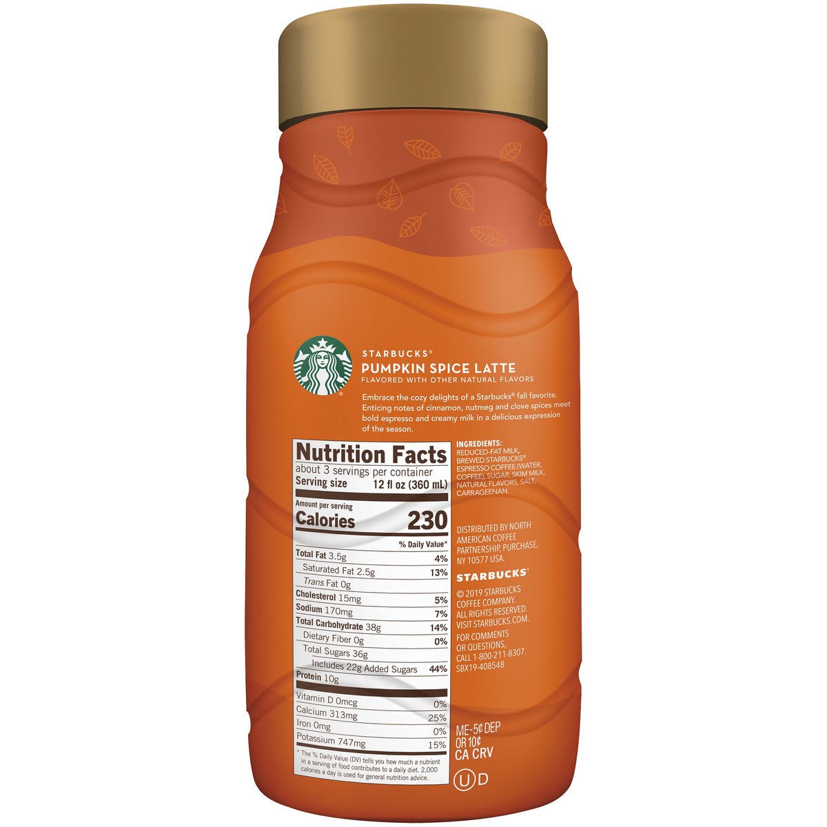 slide 7 of 8, Starbucks Pumpkin Spice Latte Chilled Espresso Beverage, 40 fl oz