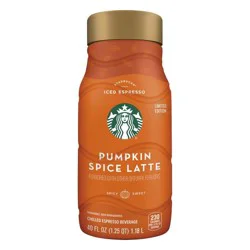 Starbucks Iced Espresso Chilled Espresso Beverage Pumpkin Spice Latte Flavored 40 Fl Oz Bottle