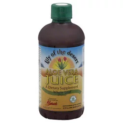 Lily of the Desert Organic Aloe Vera Juice Whole Leaf Dietary Supplement