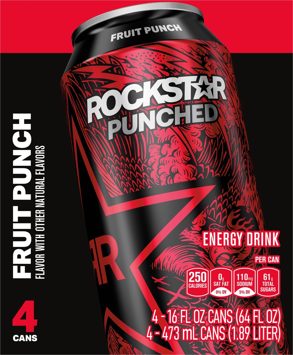 slide 4 of 6, Rockstar Punched, 4 ct; 16 fl oz