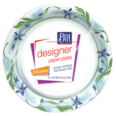 slide 1 of 1, Best Yet Designer Series Paper Plates, 24 ct