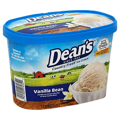 slide 1 of 1, Deans Country Fresh Vanilla Bean Ice Cream, 48 oz