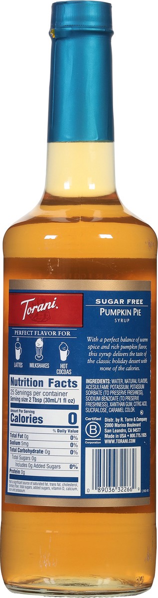 slide 11 of 12, Torani Espresso Syrup Sugar Free Pumpkin, 750 ml