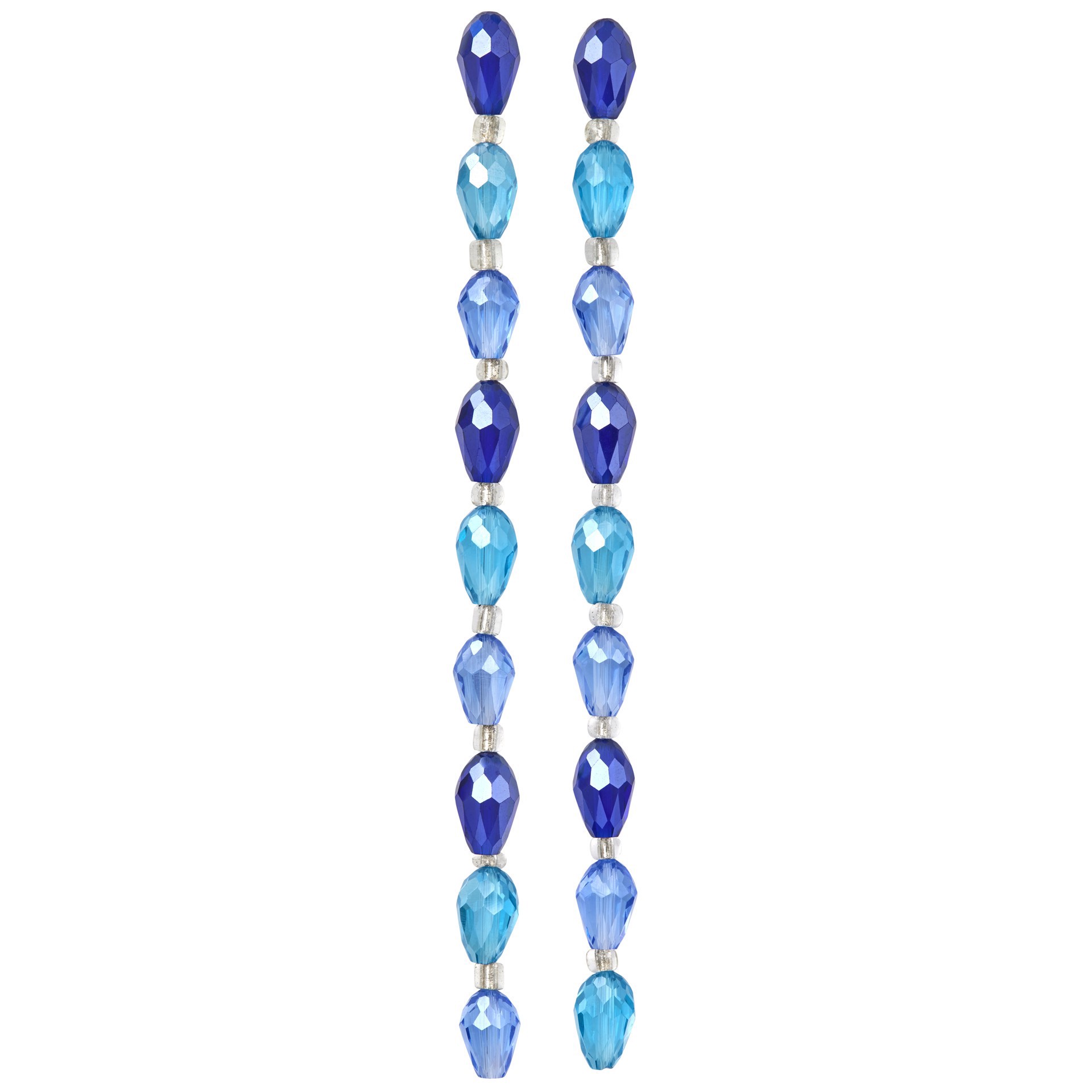 slide 3 of 3, Aqua Teardrop Faceted Glass Beads, 11mm By Bead Landing, 11mm