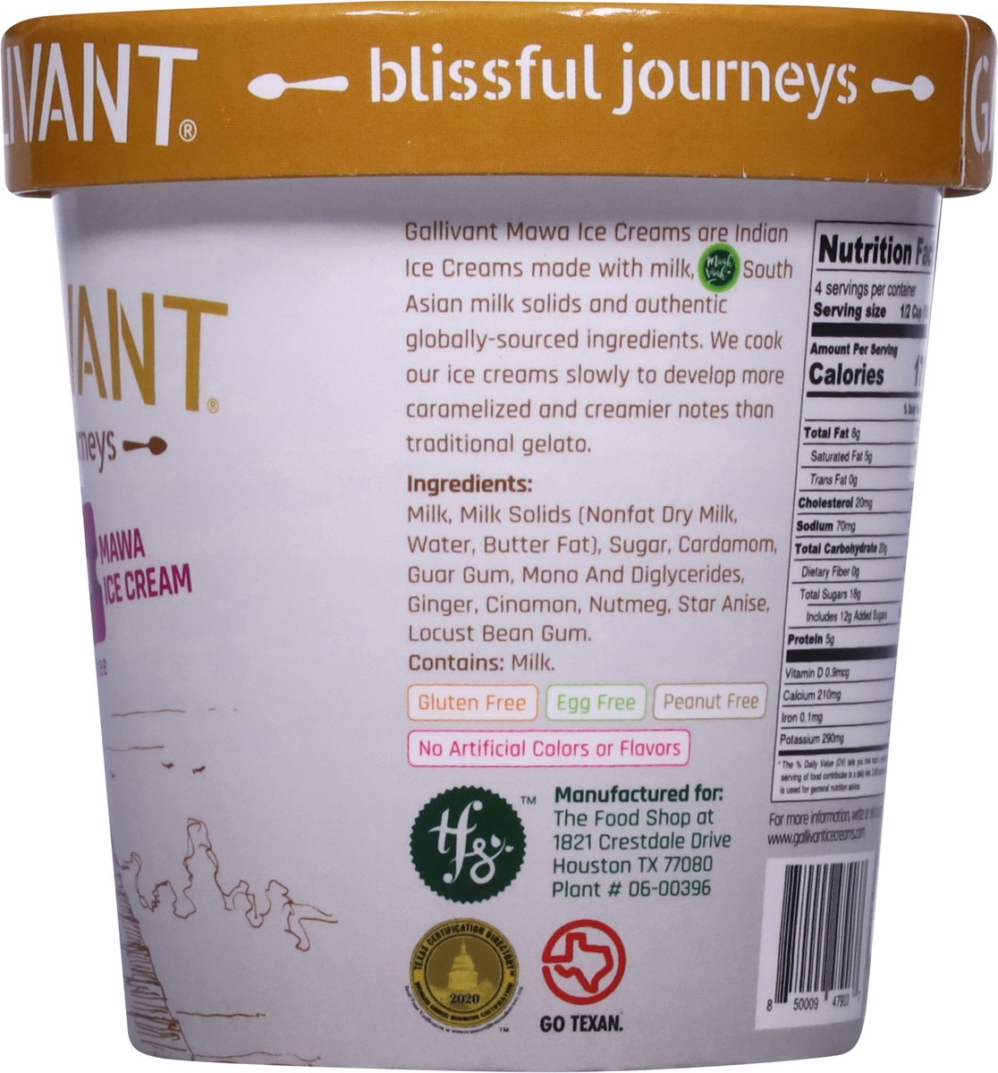 slide 6 of 15, Gallivant Mawa Gluten Free & Egg Free Guatemala Cardamom Ice Cream 1 pt, 1 pint