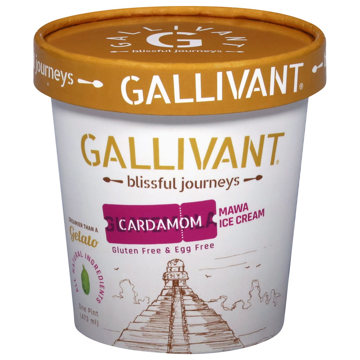 slide 1 of 15, Gallivant Mawa Gluten Free & Egg Free Guatemala Cardamom Ice Cream 1 pt, 1 pint