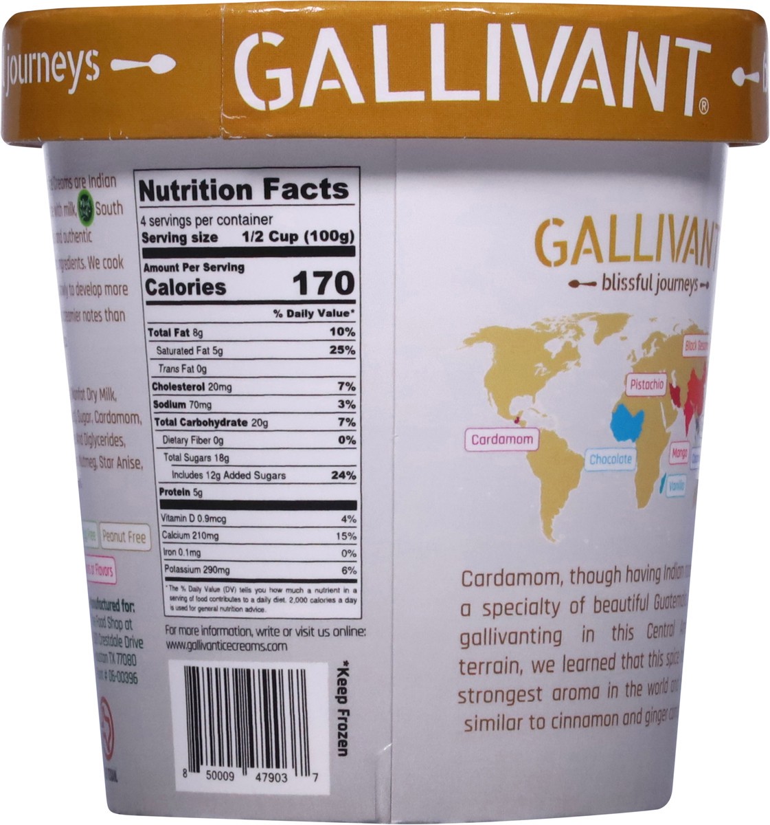 slide 7 of 15, Gallivant Mawa Gluten Free & Egg Free Guatemala Cardamom Ice Cream 1 pt, 1 pint