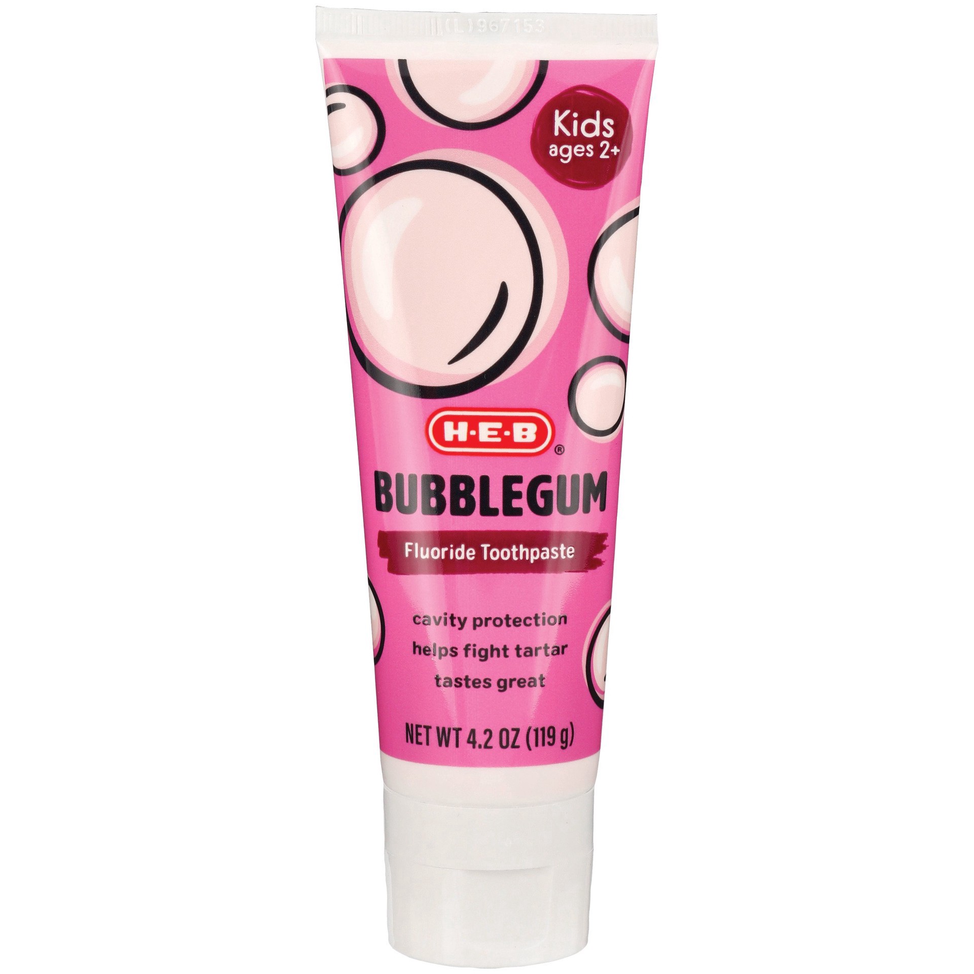slide 1 of 1, H-E-B Kids Cavity Protection Fluoride Toothpaste - Bubblegum, 4.2 oz