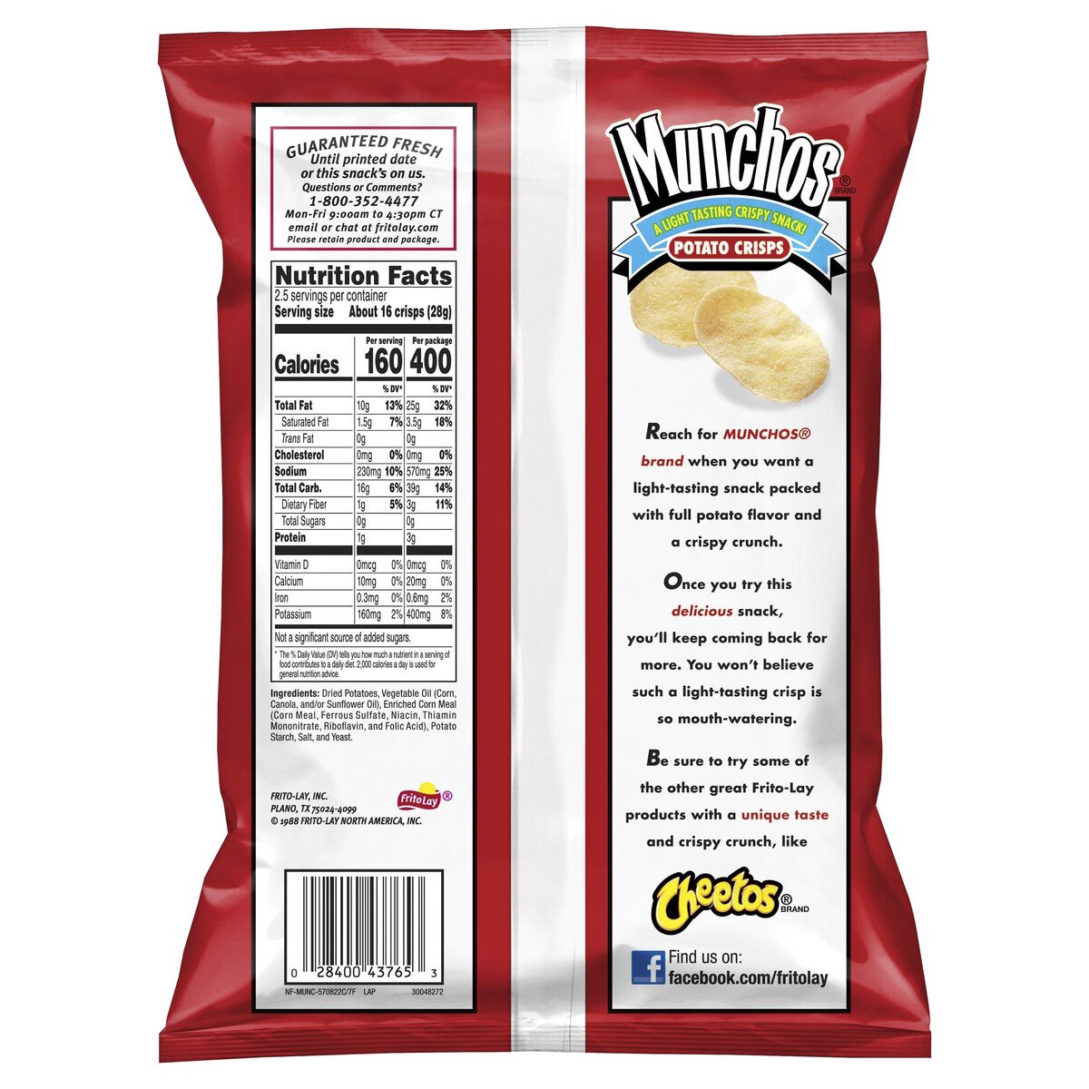 slide 4 of 7, Munchos Potato Crisps, 2.5 oz