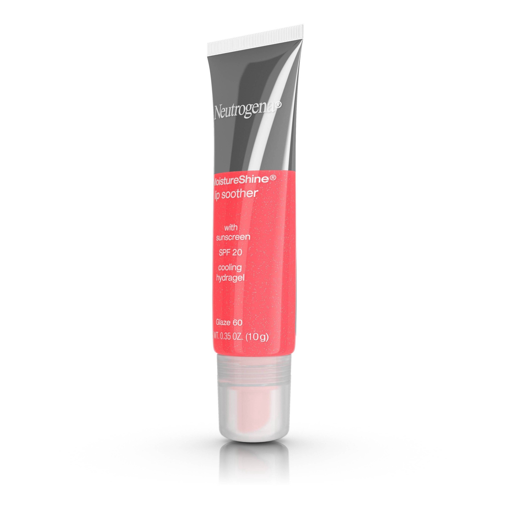 slide 5 of 15, Neutrogena Moisture Shine With Sunscreen SPF 20 Cooling Hydragel Glaze 60 Lip Soother 0.35 oz, 0.35 oz
