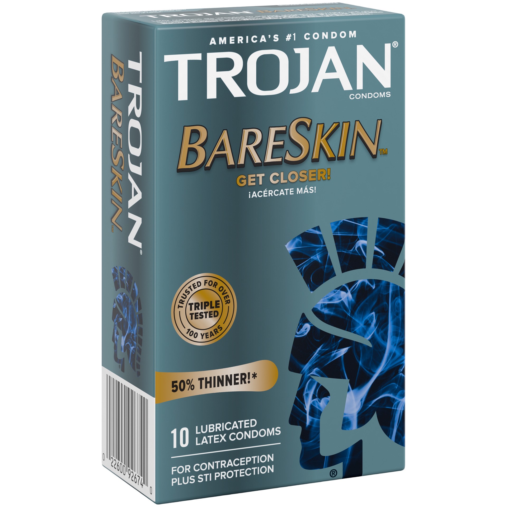 slide 4 of 4, Trojan Bareskin Premium Thin Lubricated Condoms - 10 Count, 10 ct