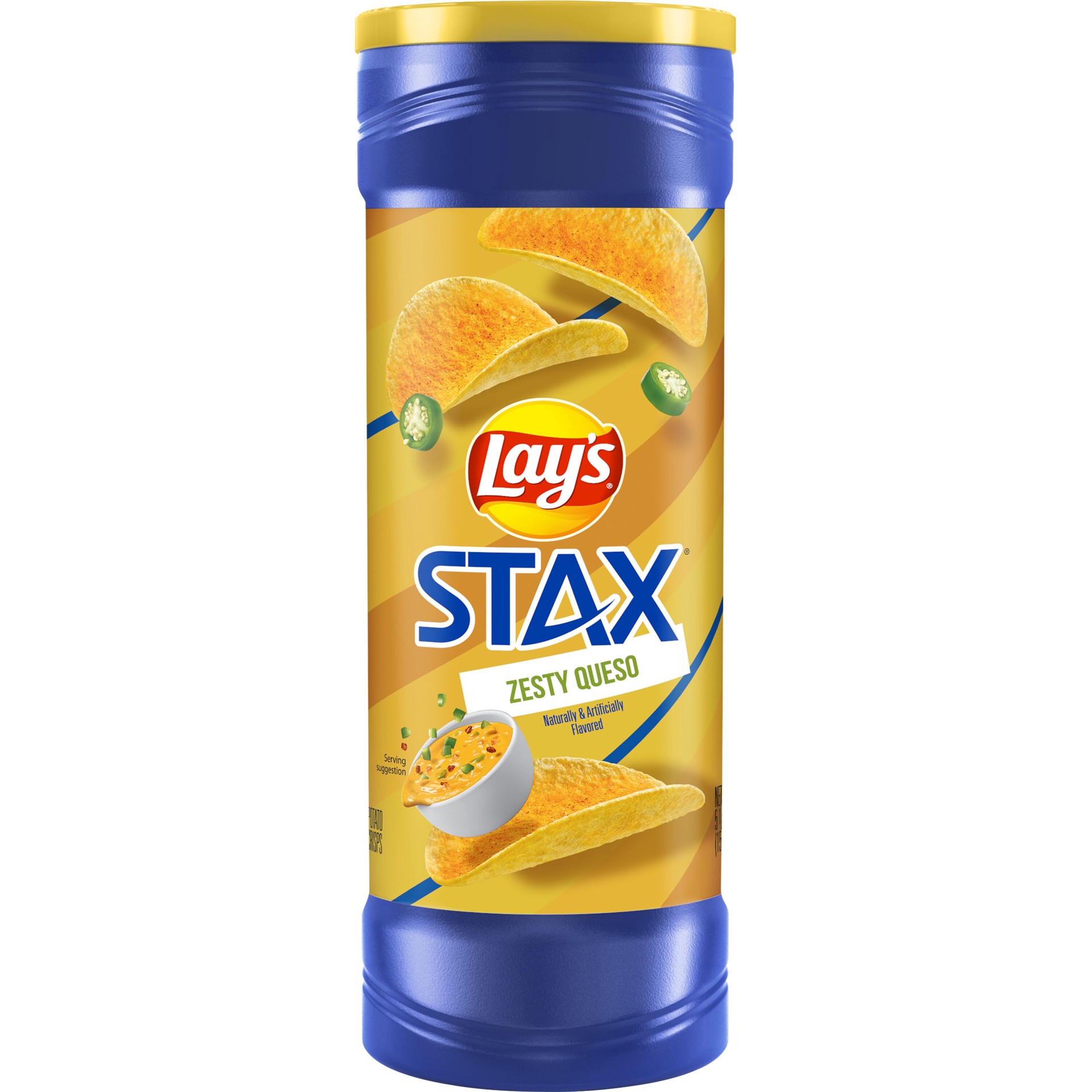 slide 1 of 2, Lay's Stax Potato Crisps Zesty Queso 5 1/2 Oz, 5.5 oz