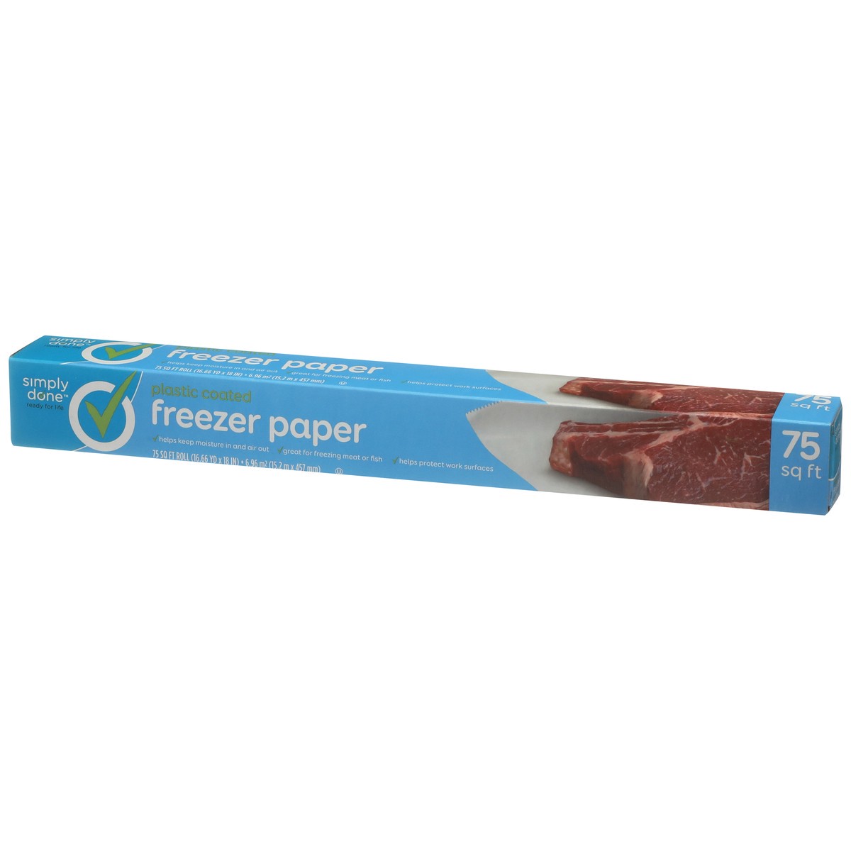 slide 5 of 8, Simply Done Plastic Coated Freezer Paper 75 Sq Ft, 75 sq ft