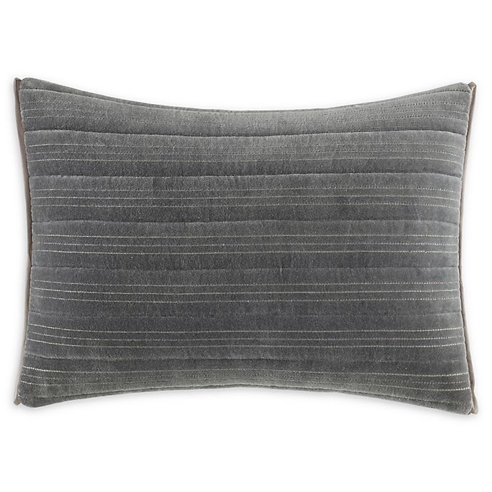 slide 1 of 1, Vera Wang Shadow Stripe Horizontal Channel Stitched Throw Pillow - Charcoal, 1 ct