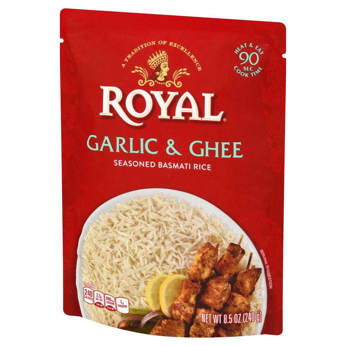 slide 3 of 10, Royal Ghee & Garlic Seasoned Basmati Rice, 8.5 oz