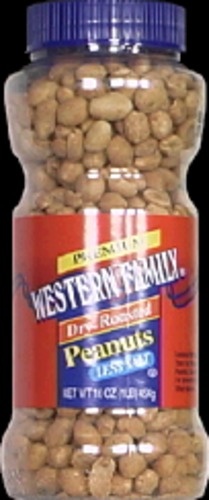 slide 1 of 1, Western Family Peanuts Less Salt, 16 oz