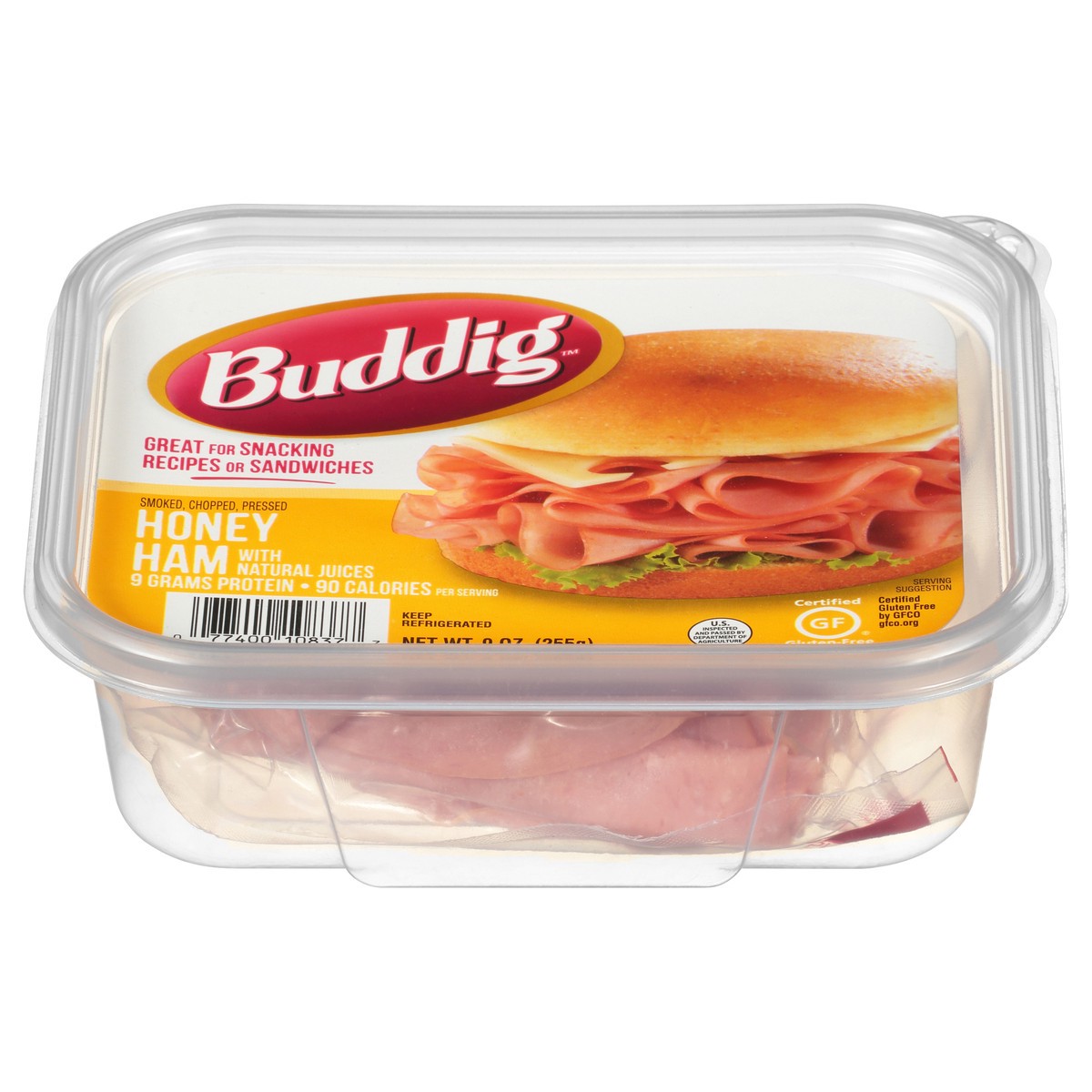 slide 1 of 11, Buddig Tub Honey Ham, 9 oz