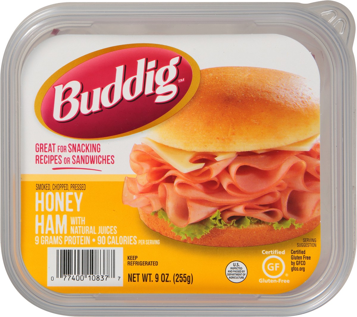 slide 9 of 11, Buddig Tub Honey Ham, 9 oz