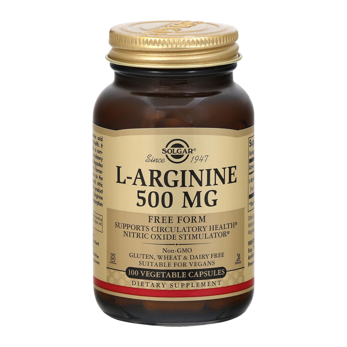 slide 1 of 1, Solgar L-Arginine, 100 ct; 500 mg