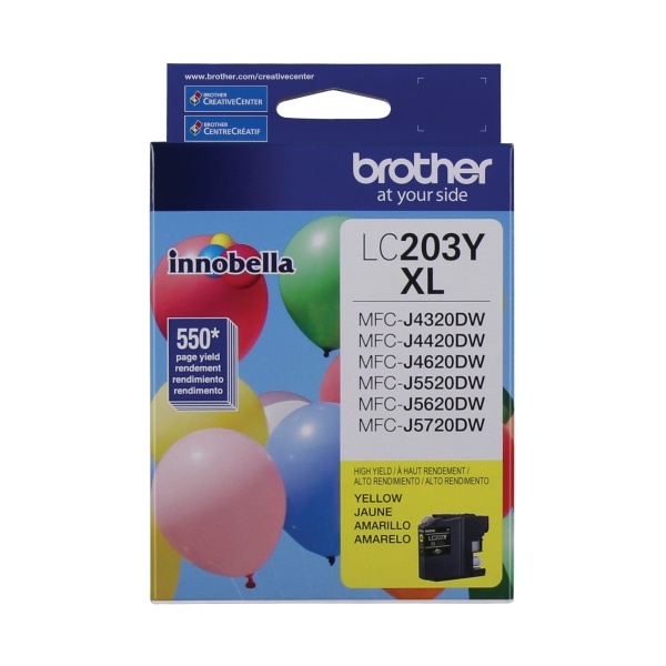 slide 1 of 2, Brother High-Yield Ink Cartridge, Yellow, Lc203Ys, 1 ct