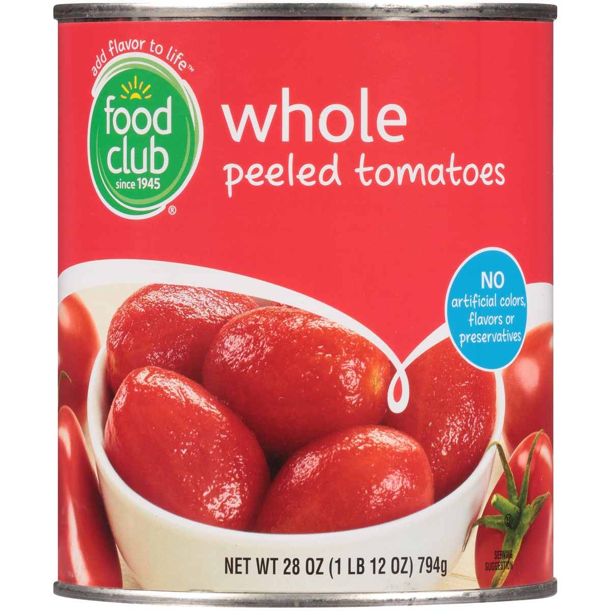 slide 8 of 13, Food Club Whole Peeled Tomatoes, 28 oz