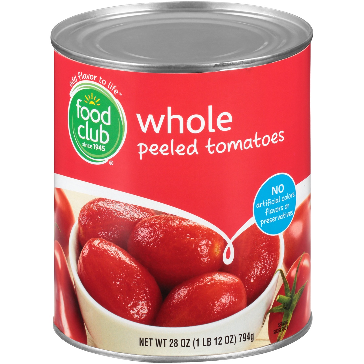 slide 1 of 1, Food Club Whole Peeled Tomatoes, 28 oz