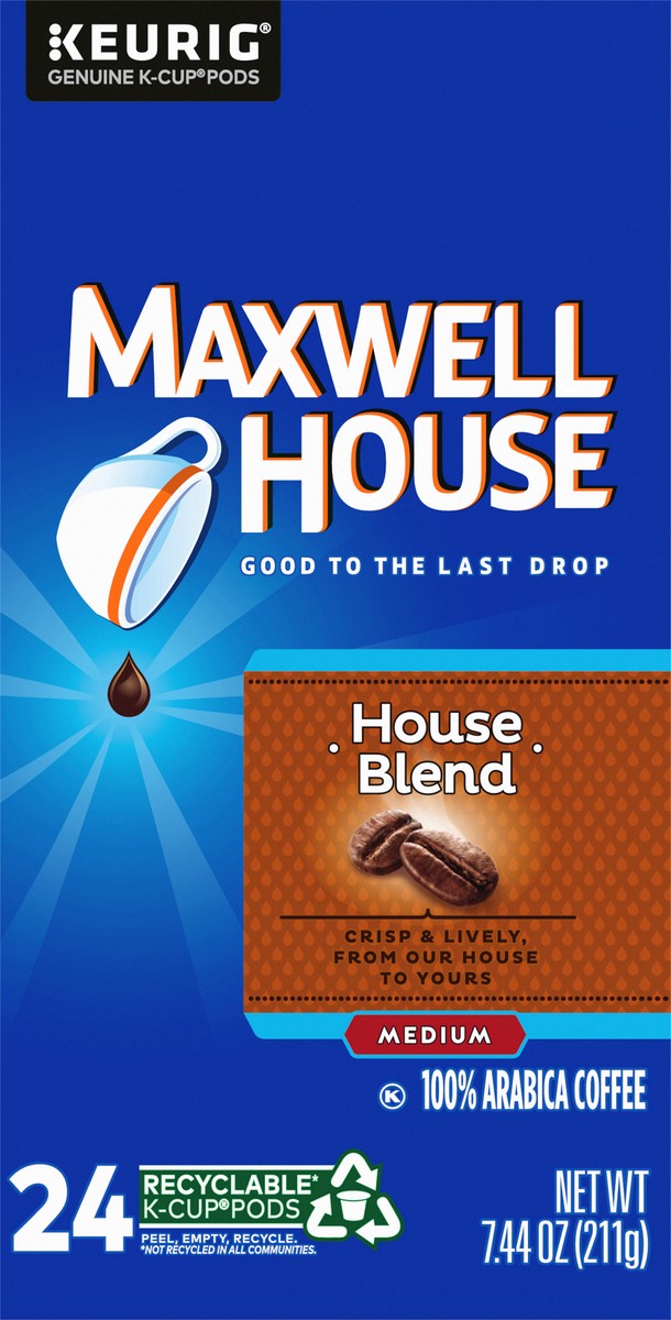 slide 10 of 11, Maxwell House K-Cup Pods Medium House Blend Coffee - 24 ct, 24 ct