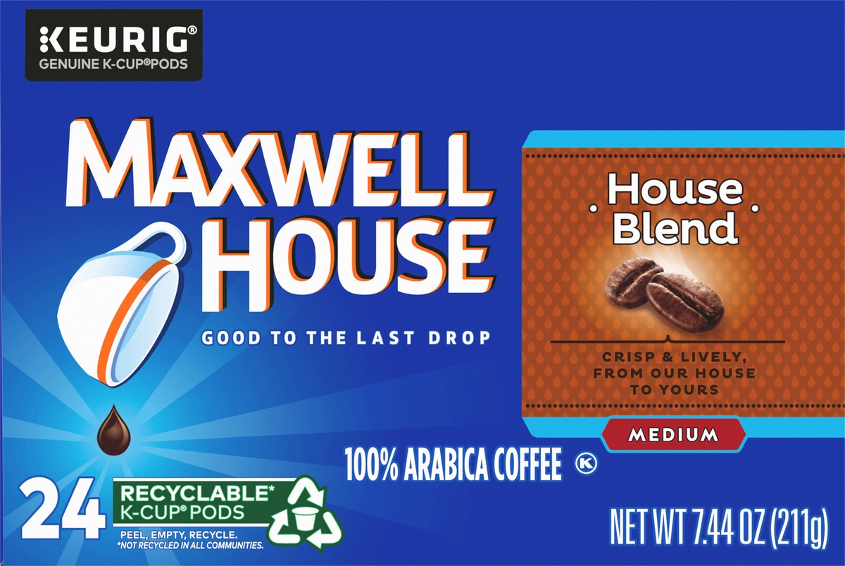 slide 9 of 11, Maxwell House K-Cup Pods Medium House Blend Coffee - 24 ct, 24 ct