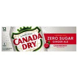 Canada Dry Diet Cranberry Ginger Ale, 12 fl oz Cans, 12 Pack