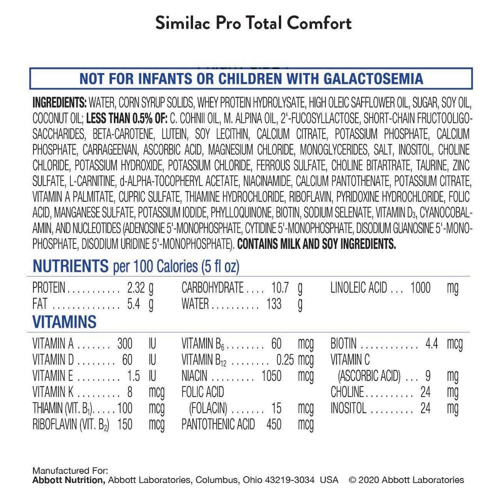 slide 2 of 6, Similac Pro-Total Comfort Non-GMO with 2'-FL HMO Infant Formula Ready-to-Feed, 8 ct; 2 fl oz