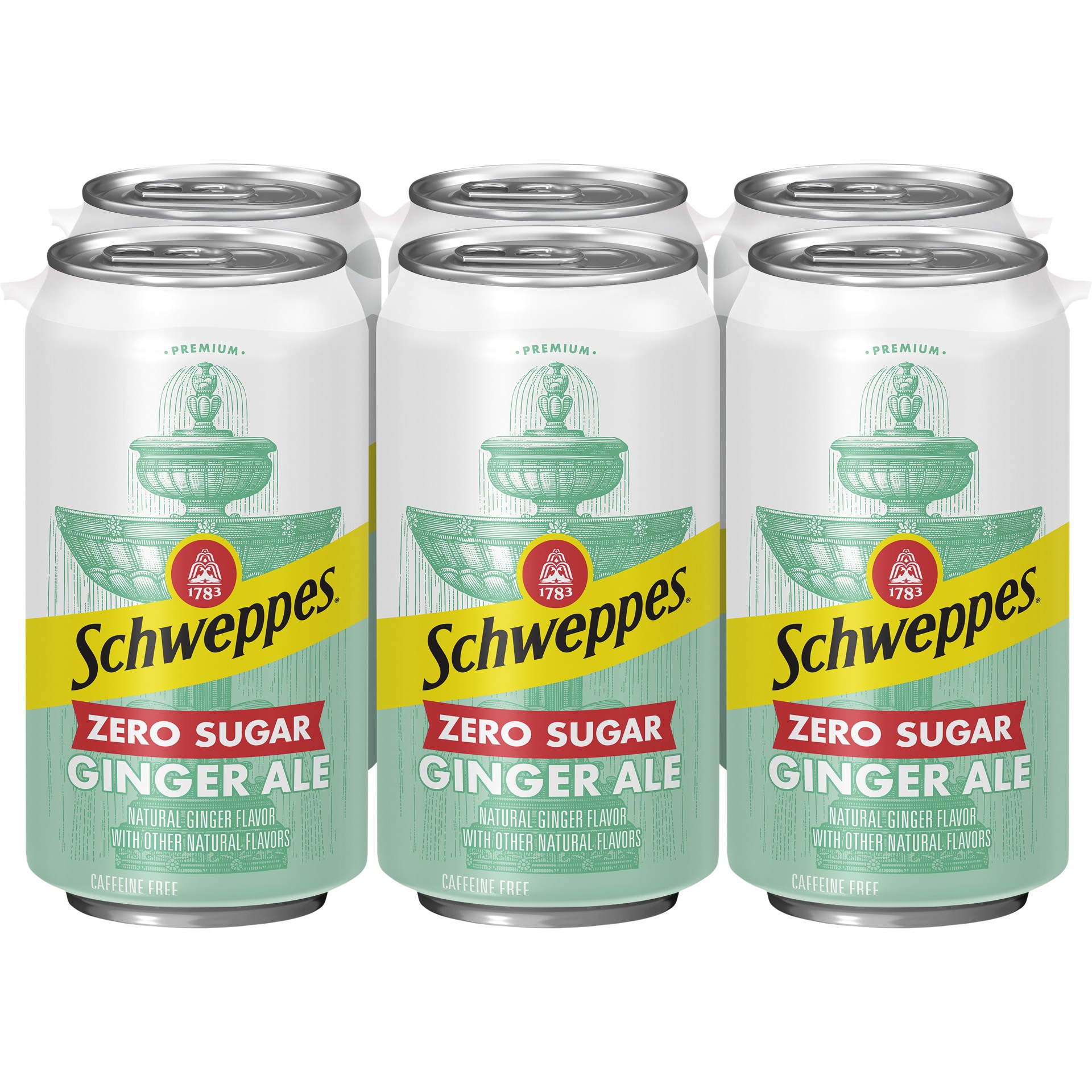 slide 1 of 5, Schweppes Zero Sugar Ginger Ale Soda- 6 ct, 6 ct