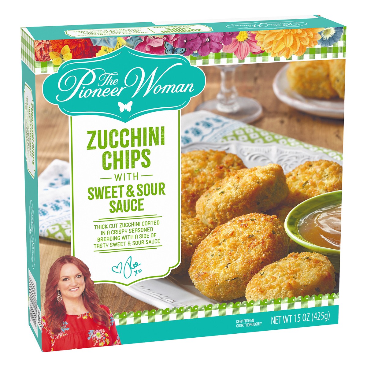 slide 9 of 10, The Pioneer Woman Zucchini Chips with Sweet & Sour Sauce Frozen Snacks, 15 oz Box, 15 oz