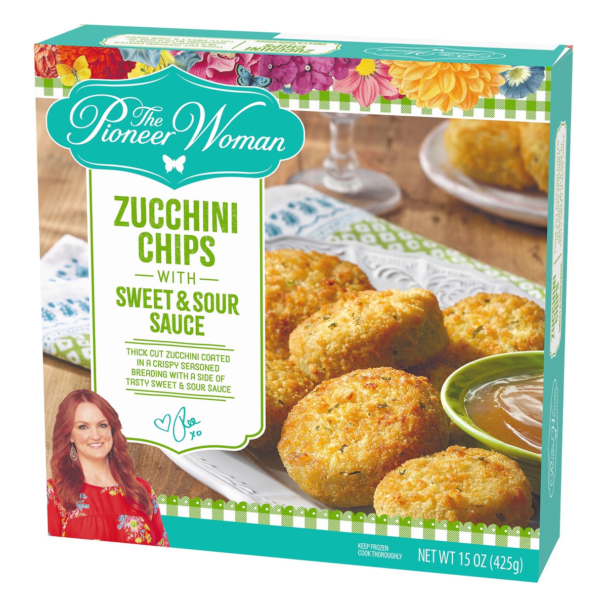 slide 10 of 10, The Pioneer Woman Zucchini Chips with Sweet & Sour Sauce Frozen Snacks, 15 oz Box, 15 oz