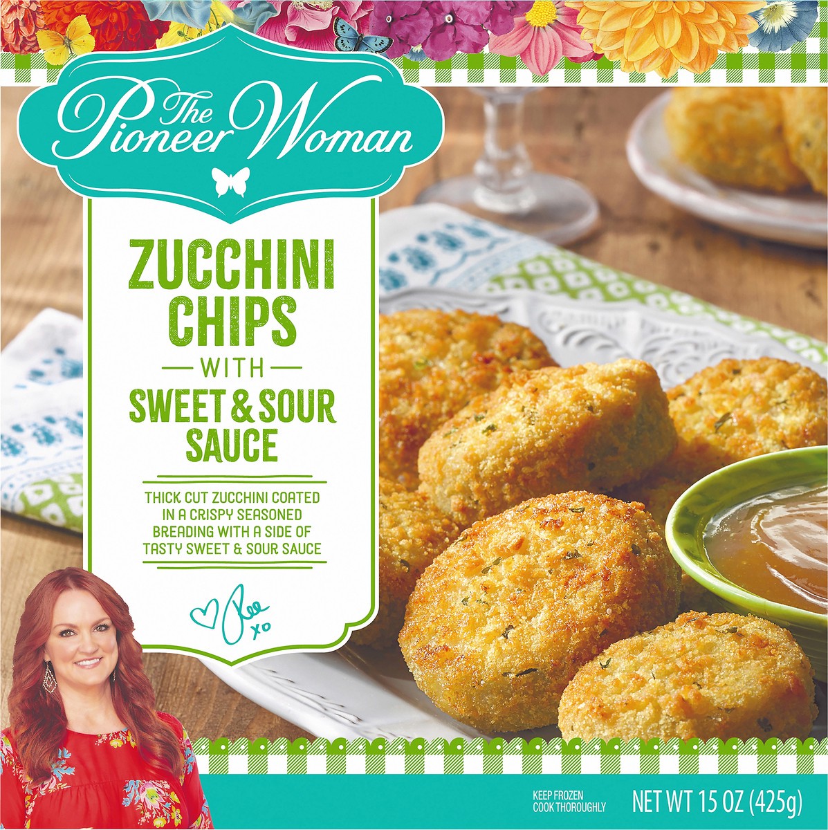 slide 8 of 10, The Pioneer Woman Zucchini Chips with Sweet & Sour Sauce Frozen Snacks, 15 oz Box, 15 oz