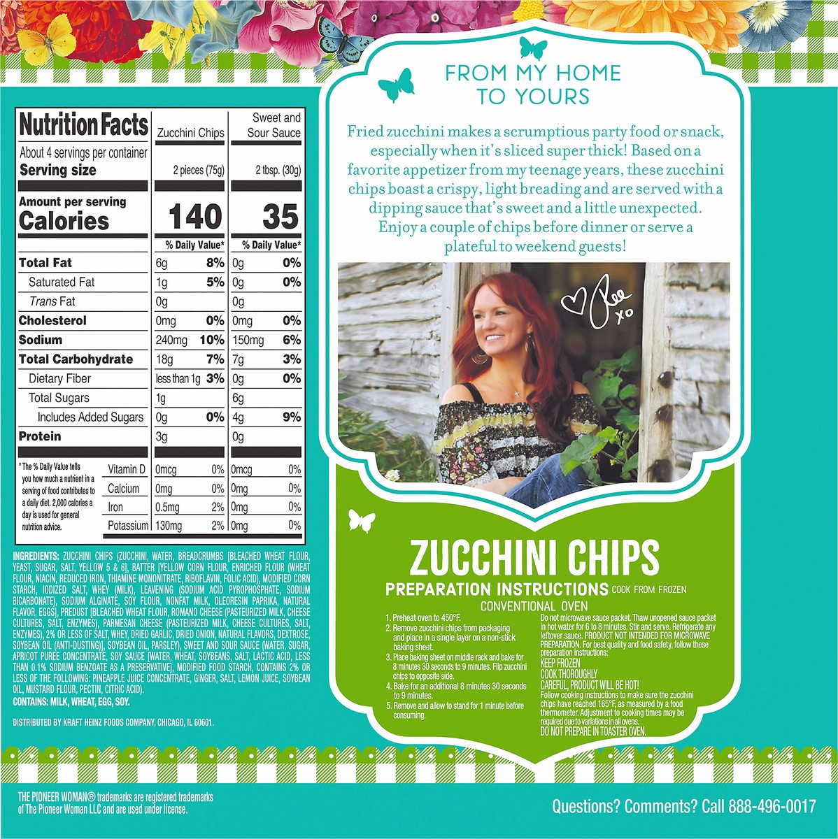 slide 6 of 10, The Pioneer Woman Zucchini Chips with Sweet & Sour Sauce Frozen Snacks, 15 oz Box, 15 oz